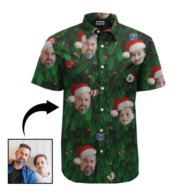 Custom Christmas Tree Button Up