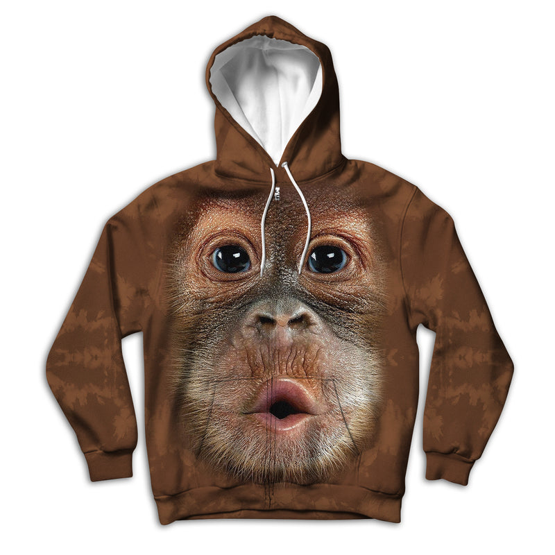 Baby Orangutan Unisex Zip Up Hoodie
