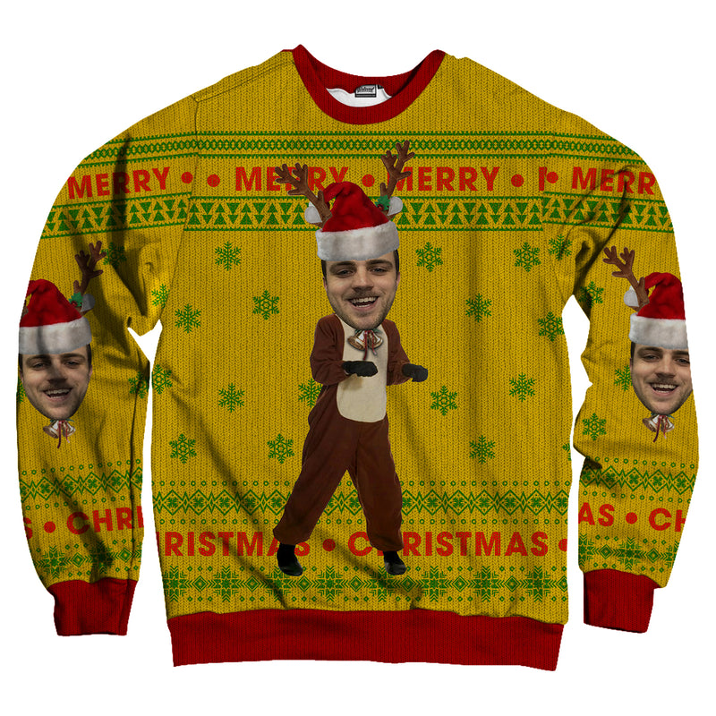 Custom Christmas Reindeer Unisex Sweatshirt