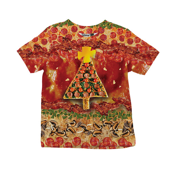 Christmas Pizza Tree Kids Tee