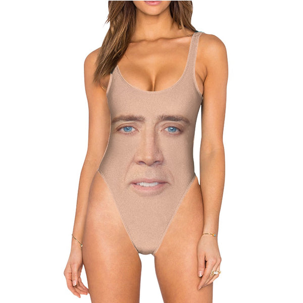 Cage Face Swimsuit - High Legged