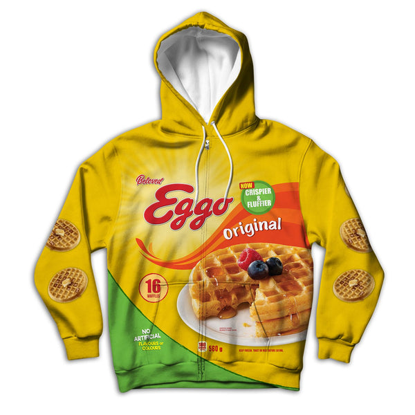 Beloved Eggo Waffles Unisex Zip Up Hoodie
