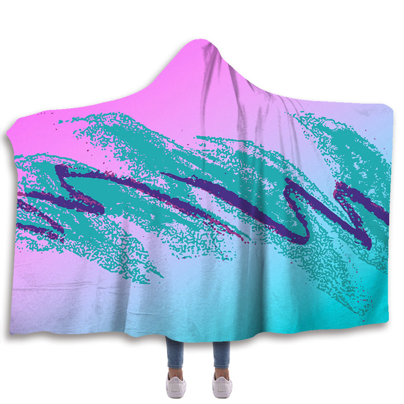 90's Swoosh Vaporwave Hooded Blanket
