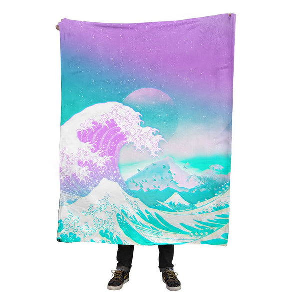 Great Wave Vaporwave Blanket