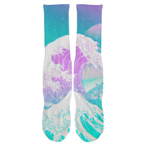 Great Wave Vaporwave Socks