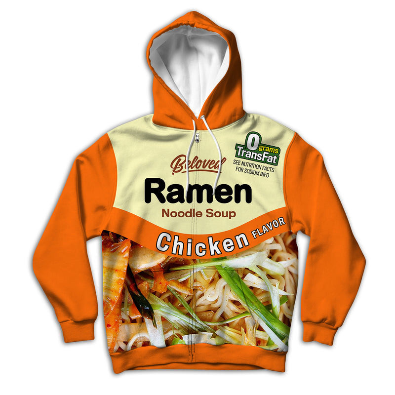 Chicken Ramen Unisex Zip Up Hoodie