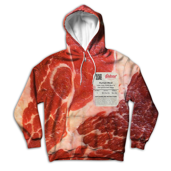 Human Meat Unisex Hoodie Zipup