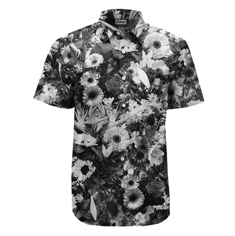 B&W Flowers Button Up