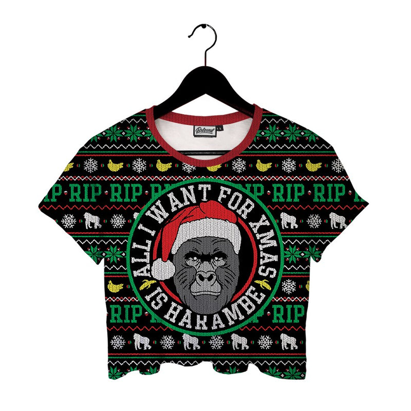 All I Want For Xmas Is Harambe Crop Tee