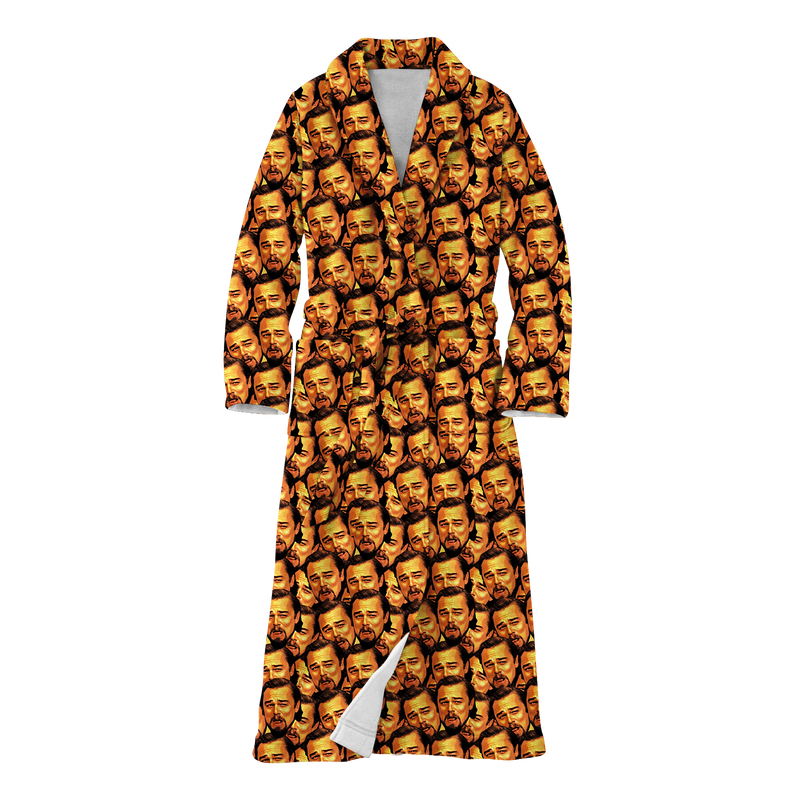 Leo Pattern Fleece Robe