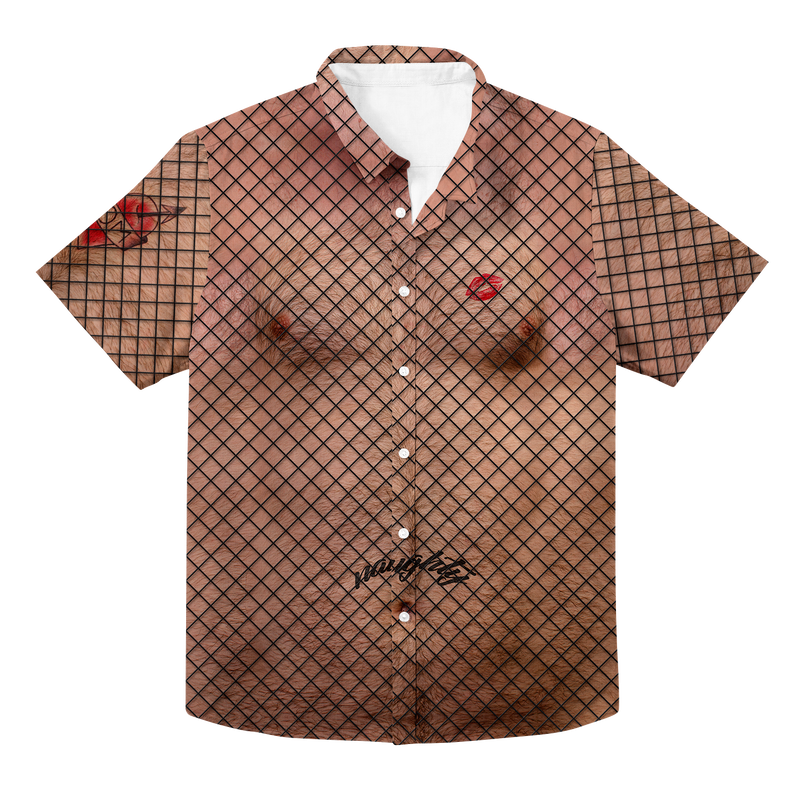 Fishnet Hawaiian Button Up