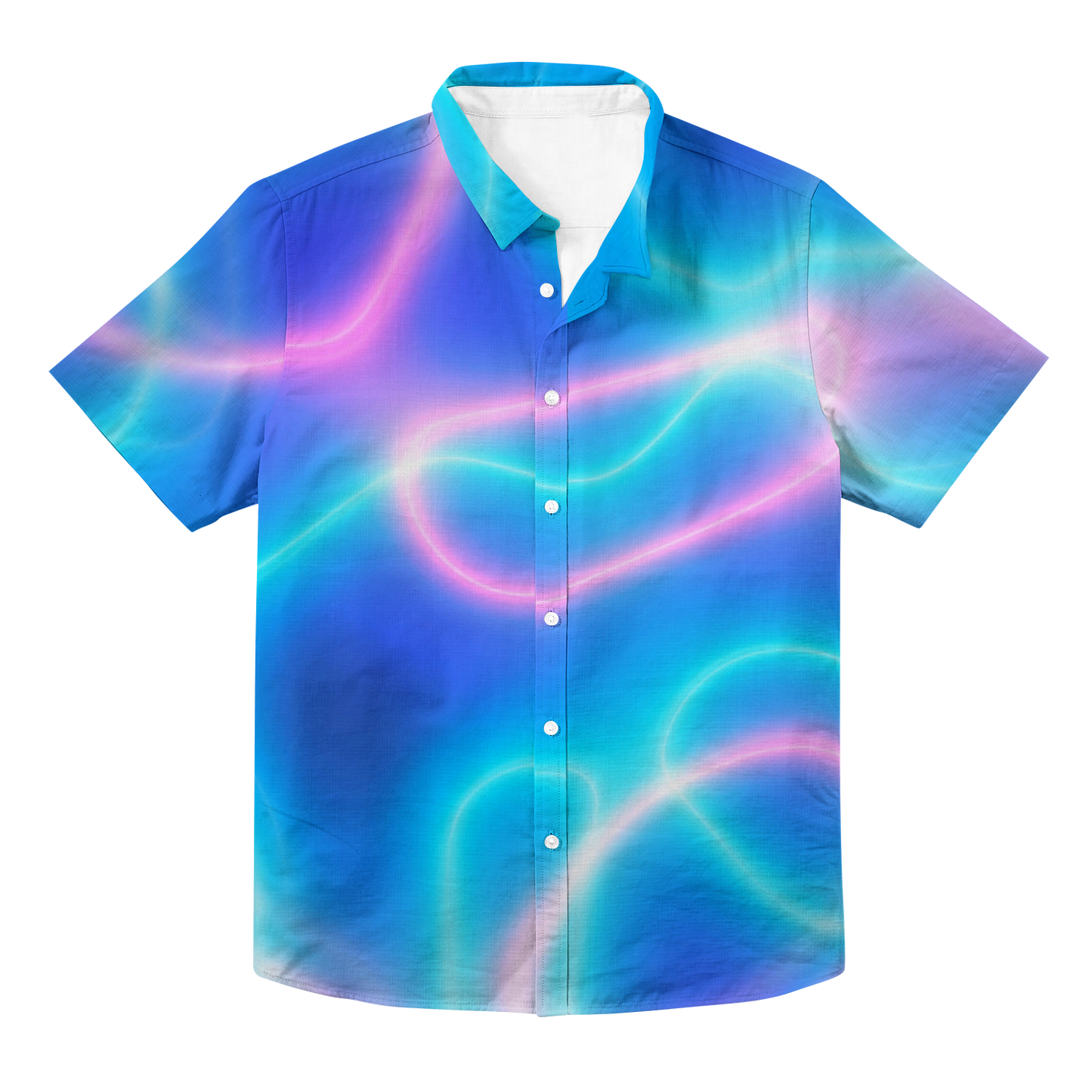 Neon Glow Hawaiian Button Up