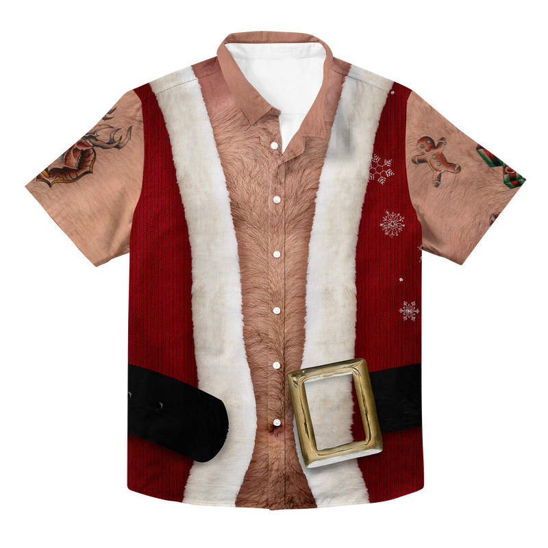 Sexy Christmas Vest Hawaiian Button Up
