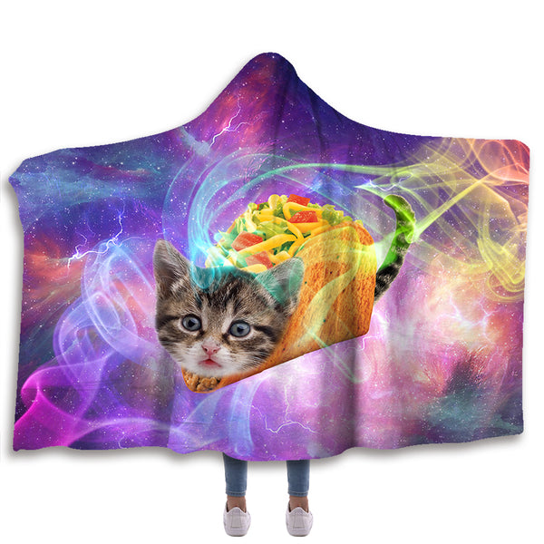 Taco Cat Hooded Blanket