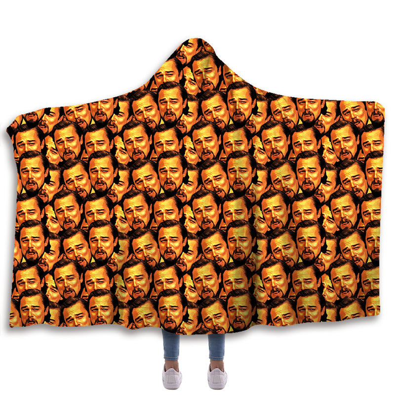 Leo Pattern Hooded Blanket