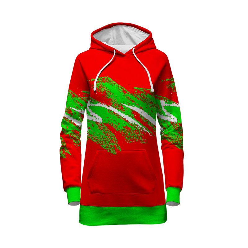 Swoosh Red Christmas Hoodie Dress