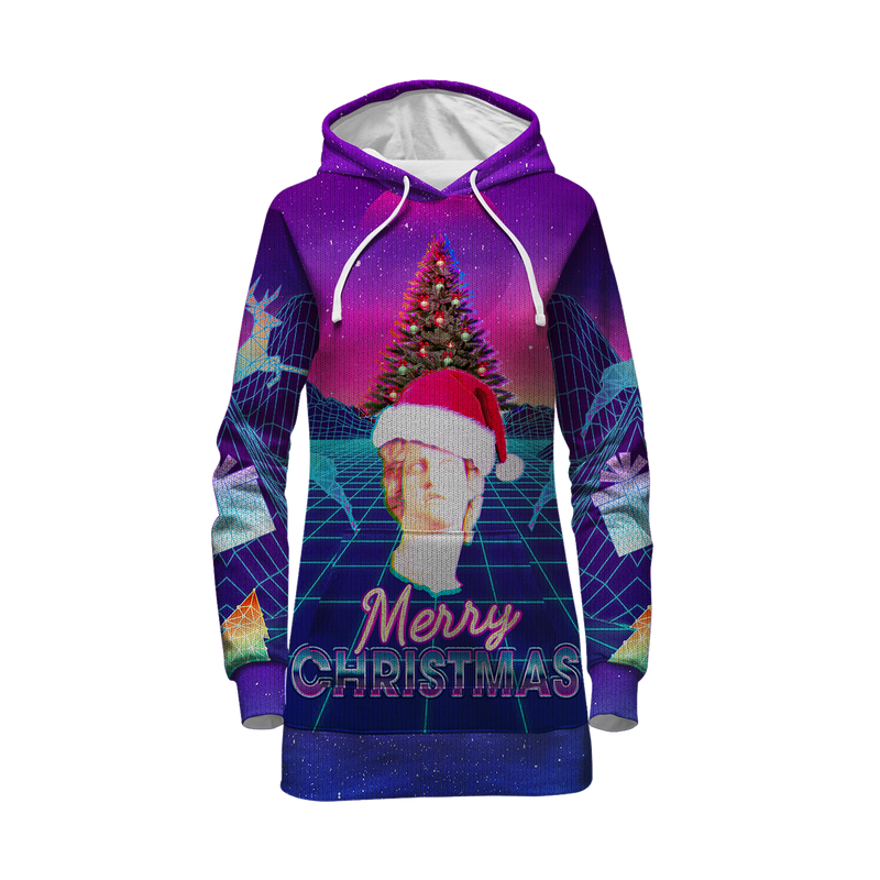 Vaporwave Christmas Hoodie Dress