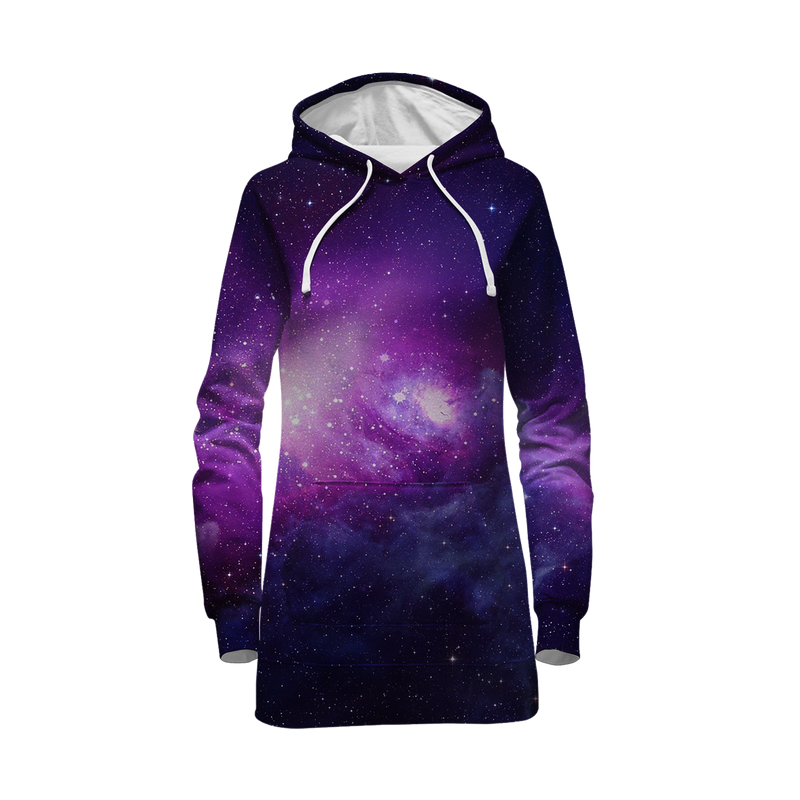 Purple Galaxy Hoodie Dress