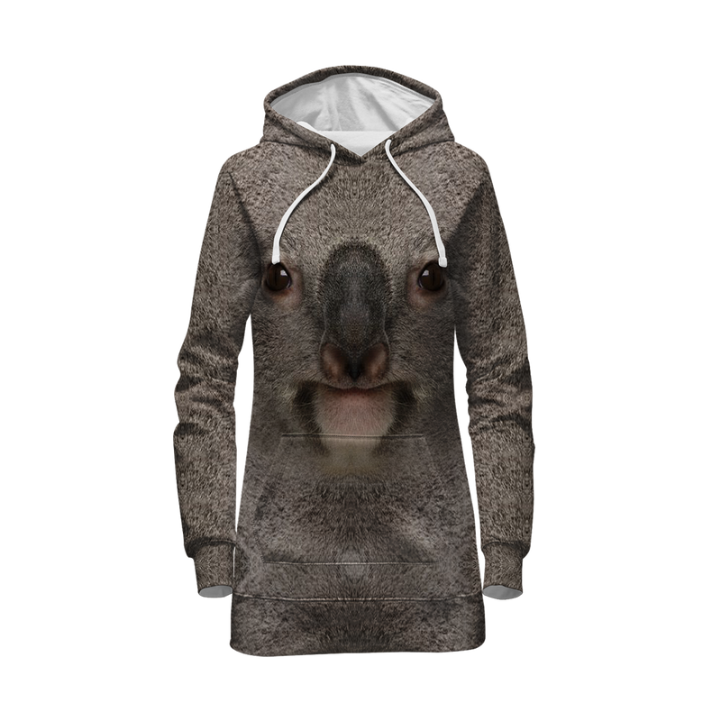 Koala Face Hoodie Dress