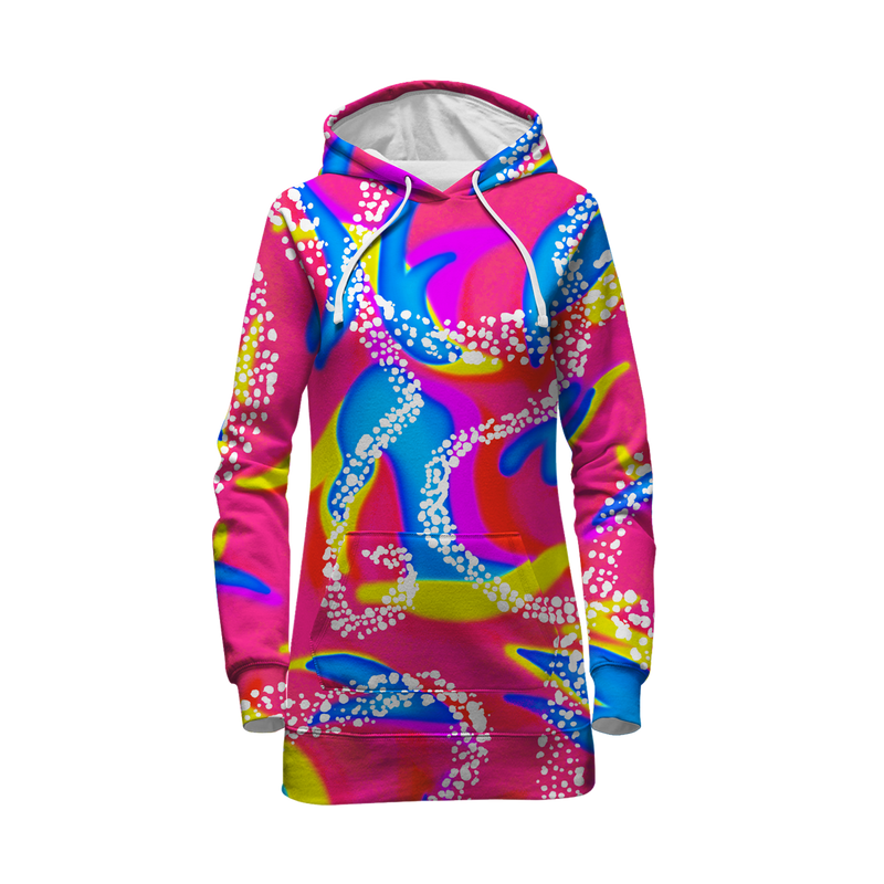 90's Neon Hoodie Dress