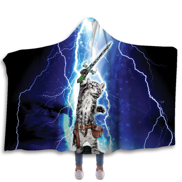 Cat Hero Hooded Blanket