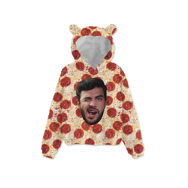 Pizza Custom Kids Fleece Sweatshirt with Ear