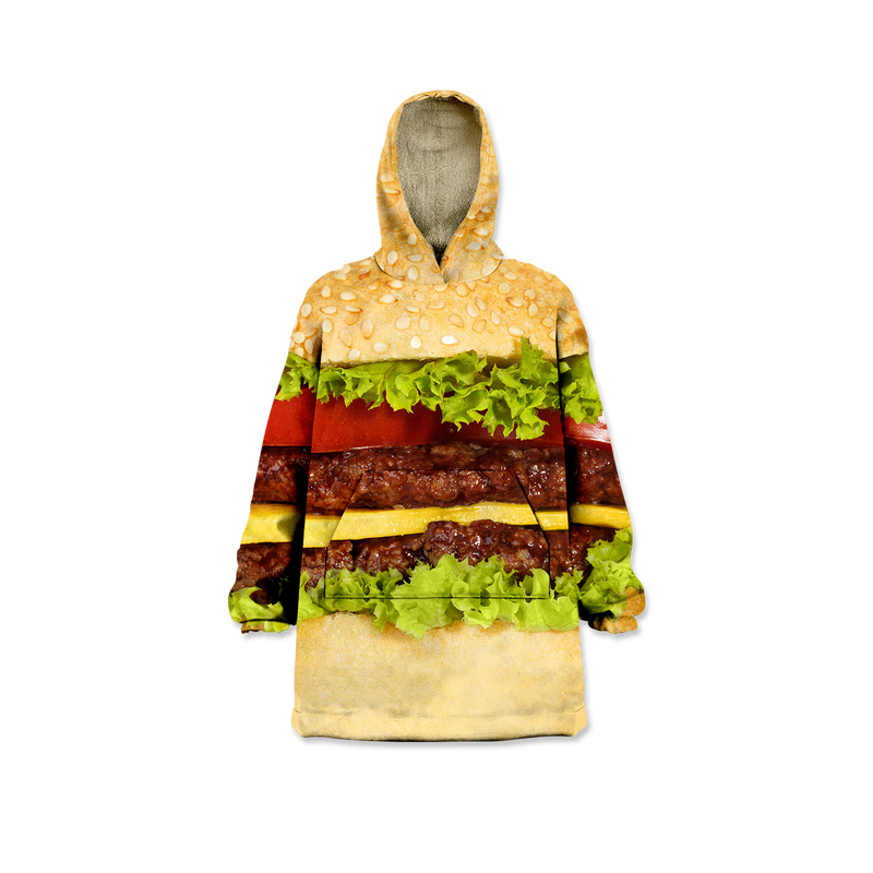 Burger Kids Blanket Hoodie