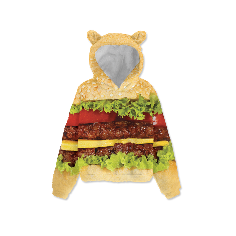 Burger Kids Fleece Sweatshirt with Ear