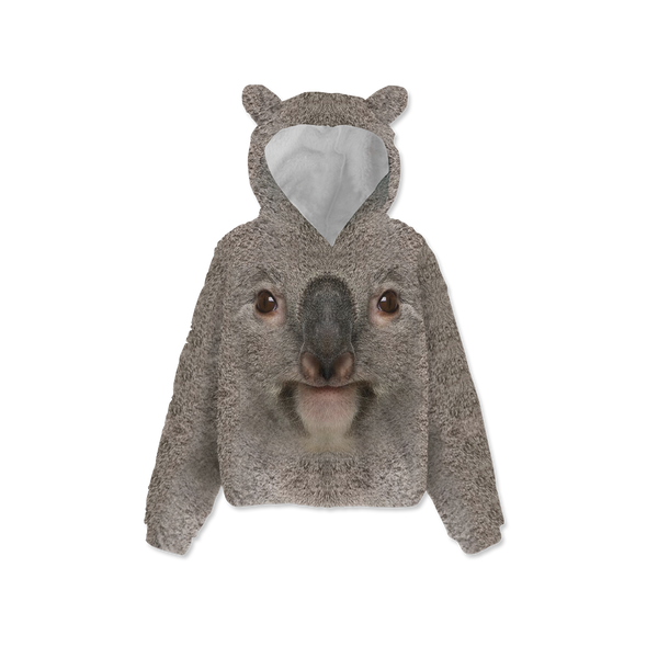 Koala Face Kids Fleece Sweatshirt with Ear