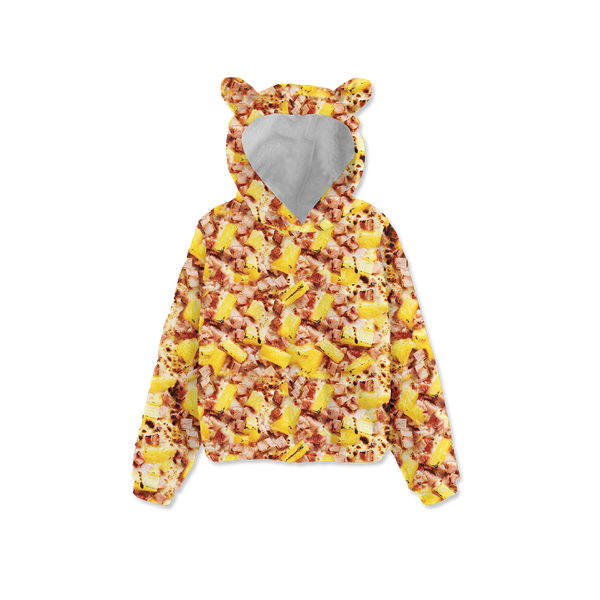 Hawaiian Pizza Kids Fleece Sweatshirt with Ear