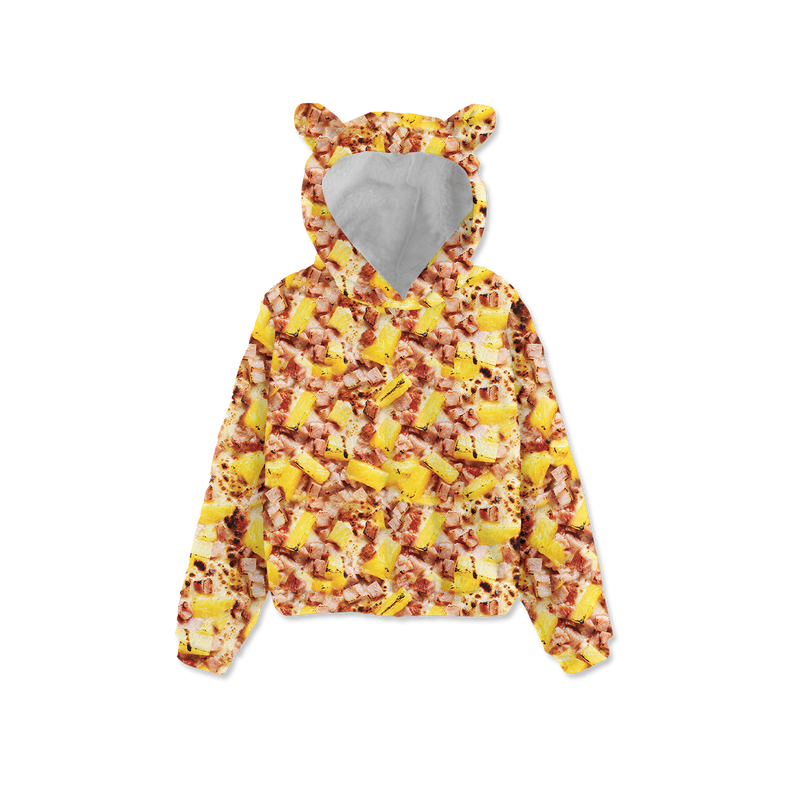 Hawaiian Pizza Kids Fleece Sweatshirt with Ear