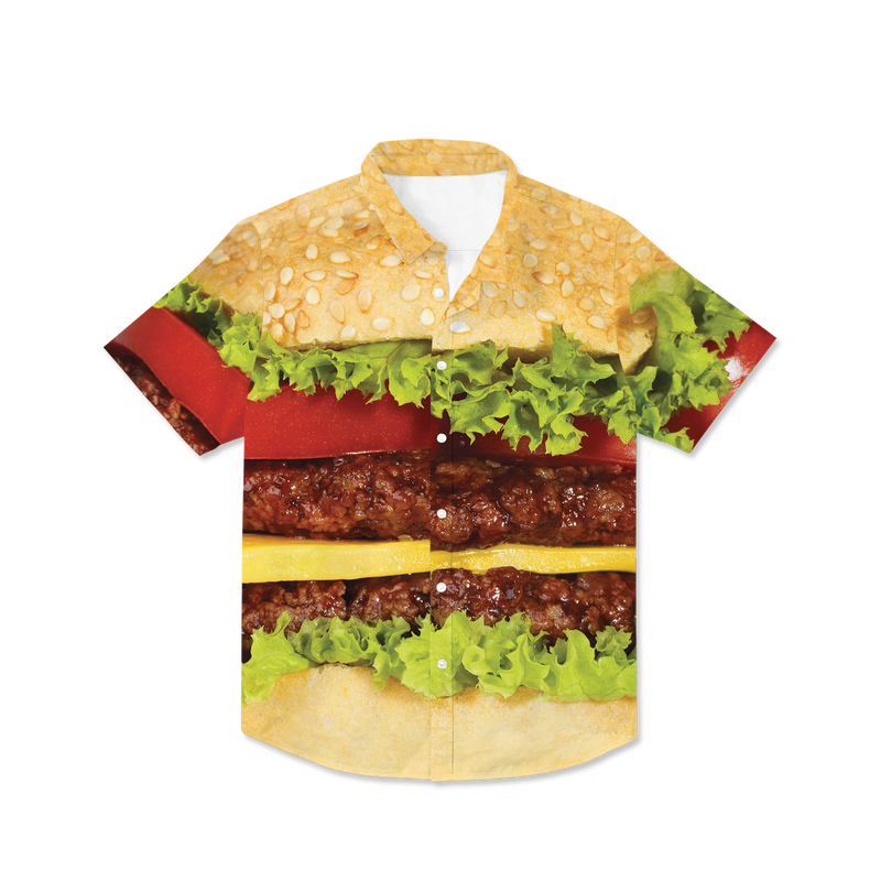 Burger Kids Hawaiian Button Up