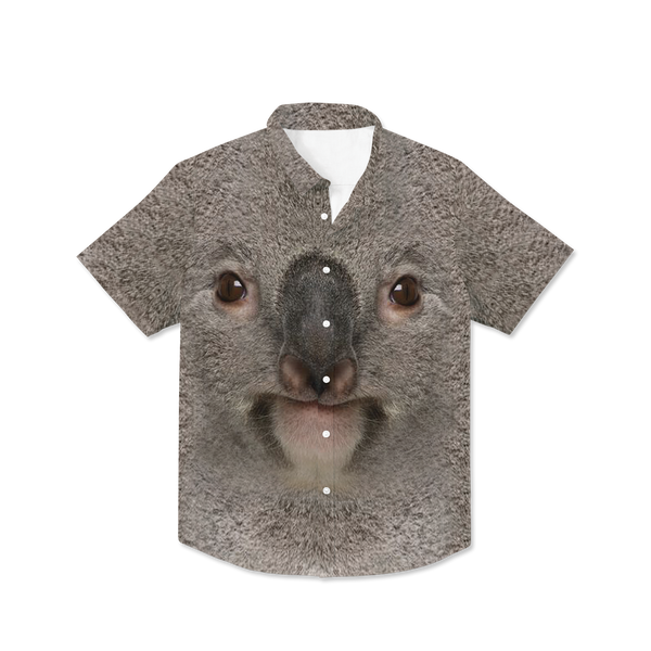 Koala Face Kids Hawaiian Button Up