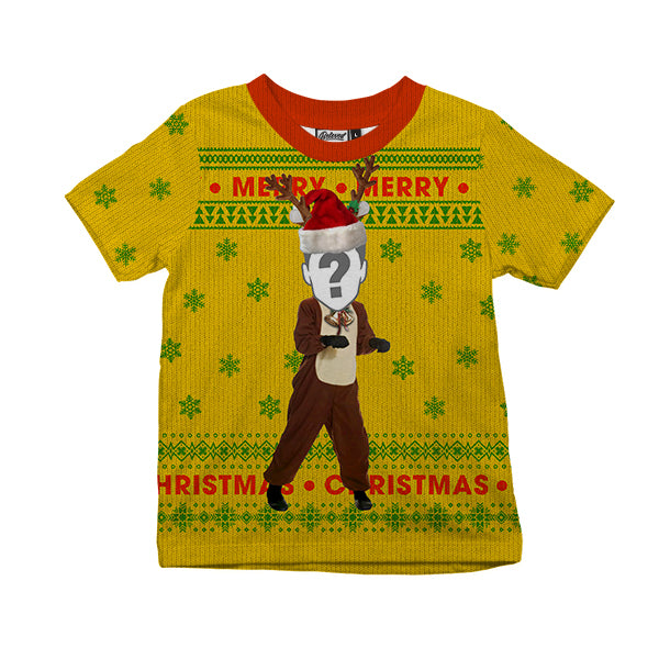 Custom Christmas Reindeer Kids Tee