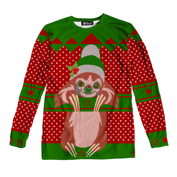Sloth Christmas Sweater Unisex Long Sleeve Tee