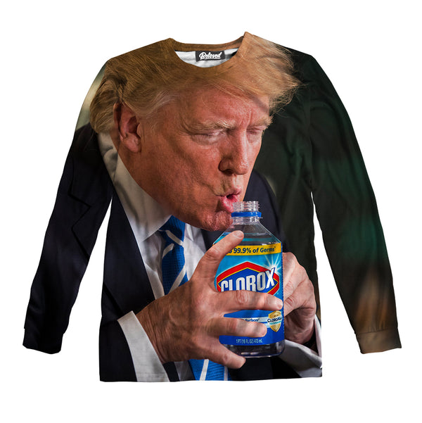 Trump Drinking Clorox Unisex Long Sleeve Tee