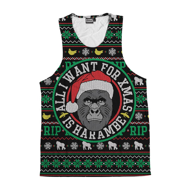 All I Want For Xmas Is Harambe Men's Tank Top