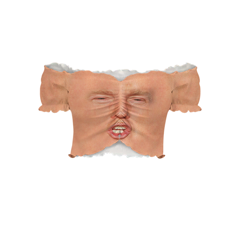 Trump Face Off-Shoulder Blouse