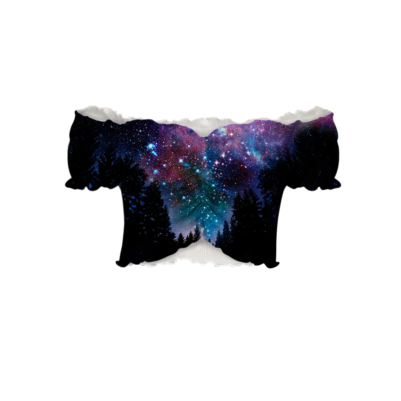 Galaxy Forest Off-Shoulder Blouse