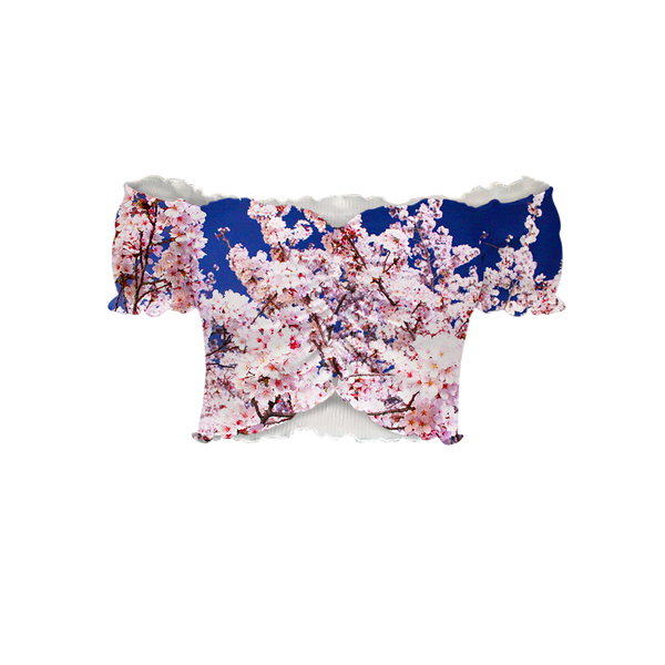 Sakura Blossom Off-Shoulder Blouse