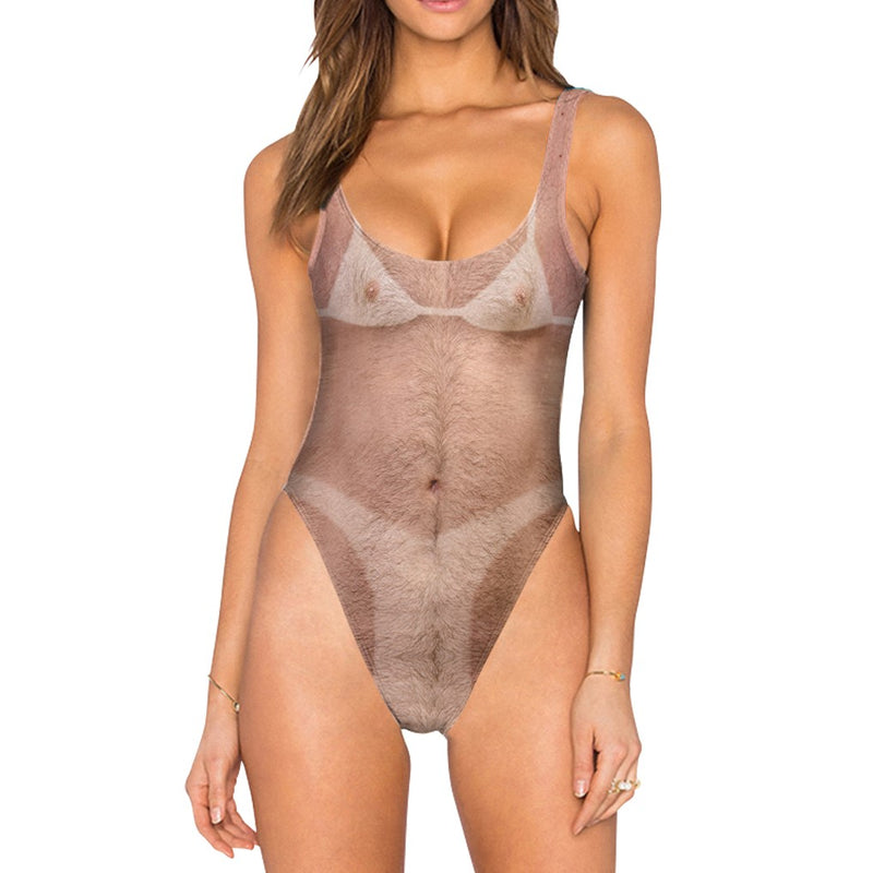 Tan Lines Sexy Chest Swimsuit - High Legged