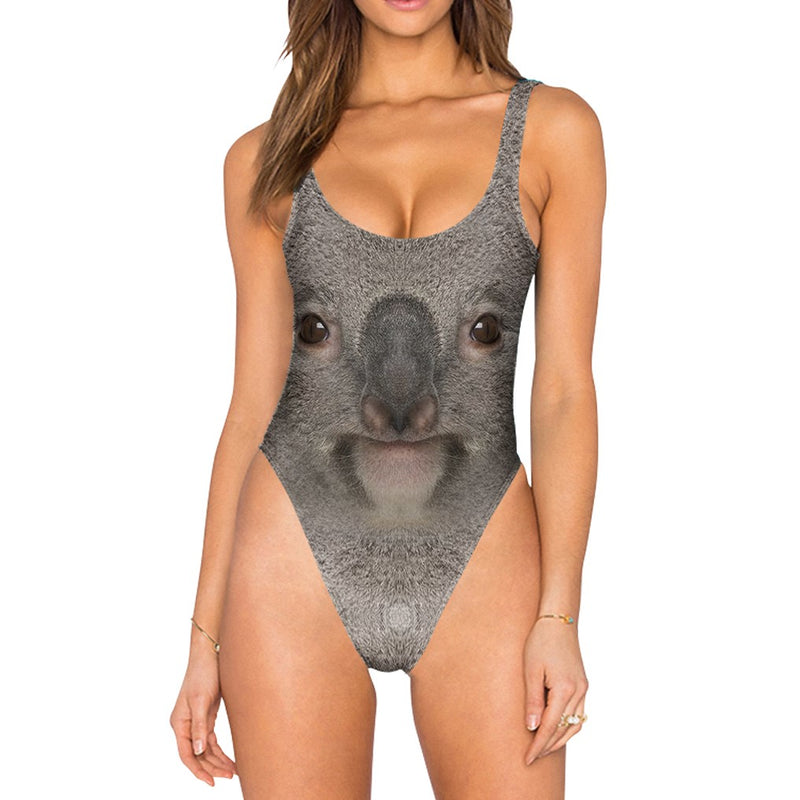 Koala Face Swimsuit - High Legged
