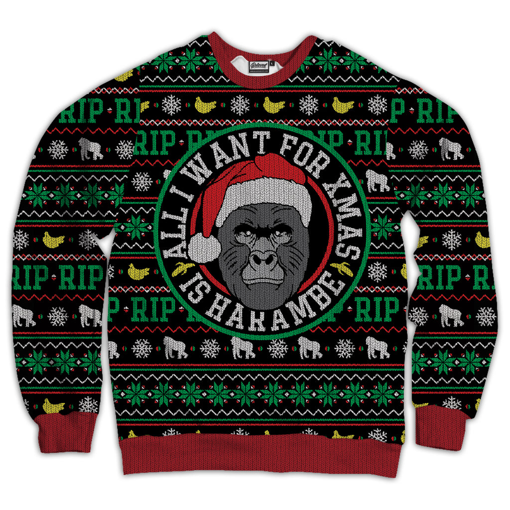 All I Want For Xmas Is Harambe Unisex Sweatshirt Beloved Shirts