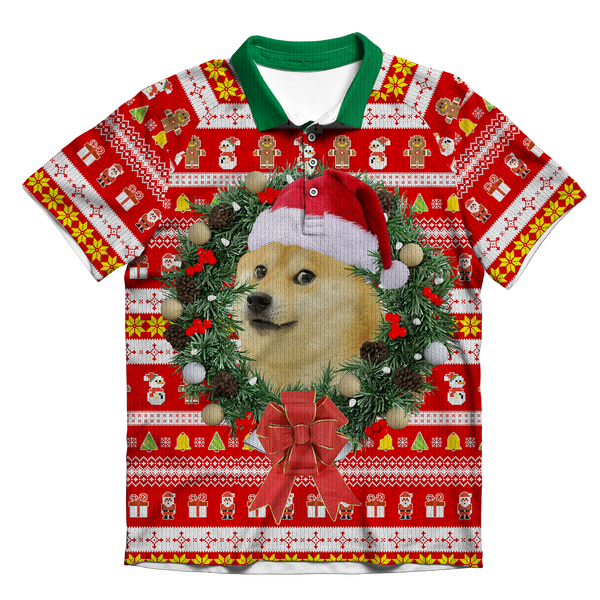 Christmas Doge Men's Polo Shirt