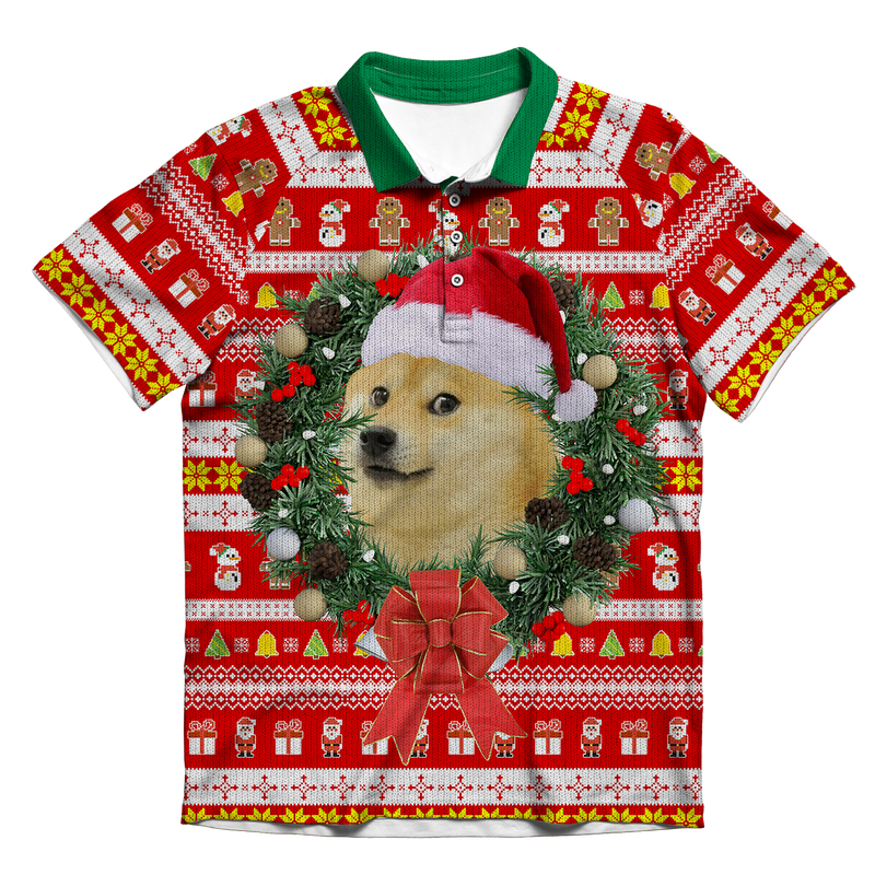 Christmas Doge Men's Polo Shirt