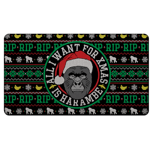 All I Want For Xmas Is Harambe Rubber Door Mat