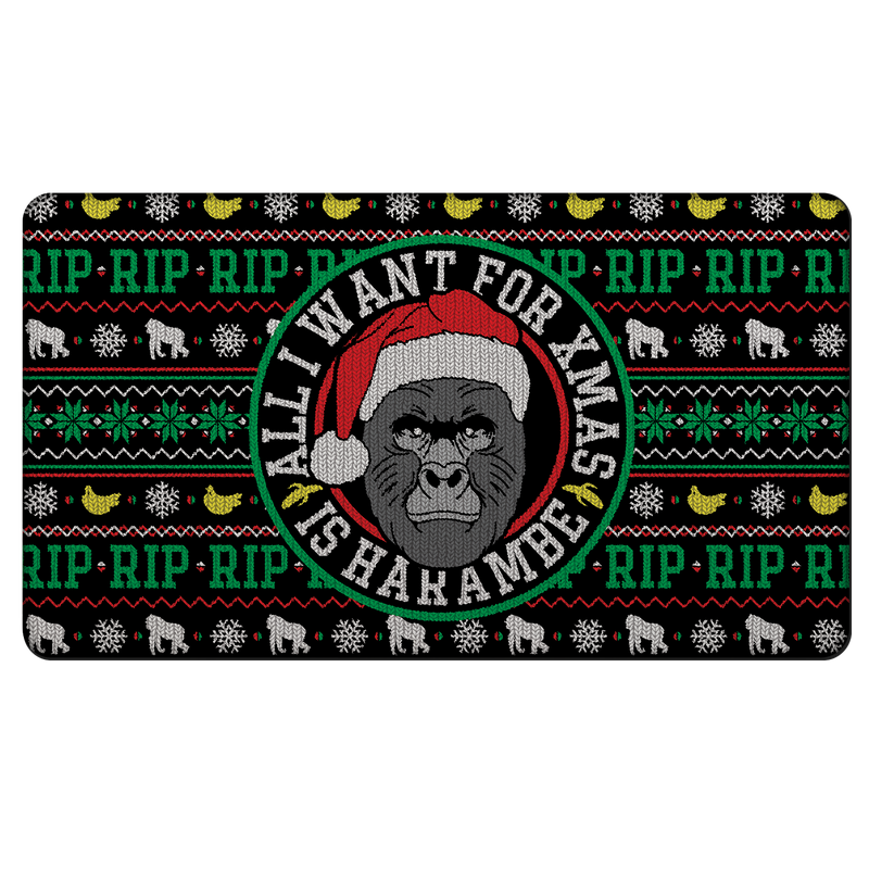All I Want For Xmas Is Harambe Rubber Door Mat