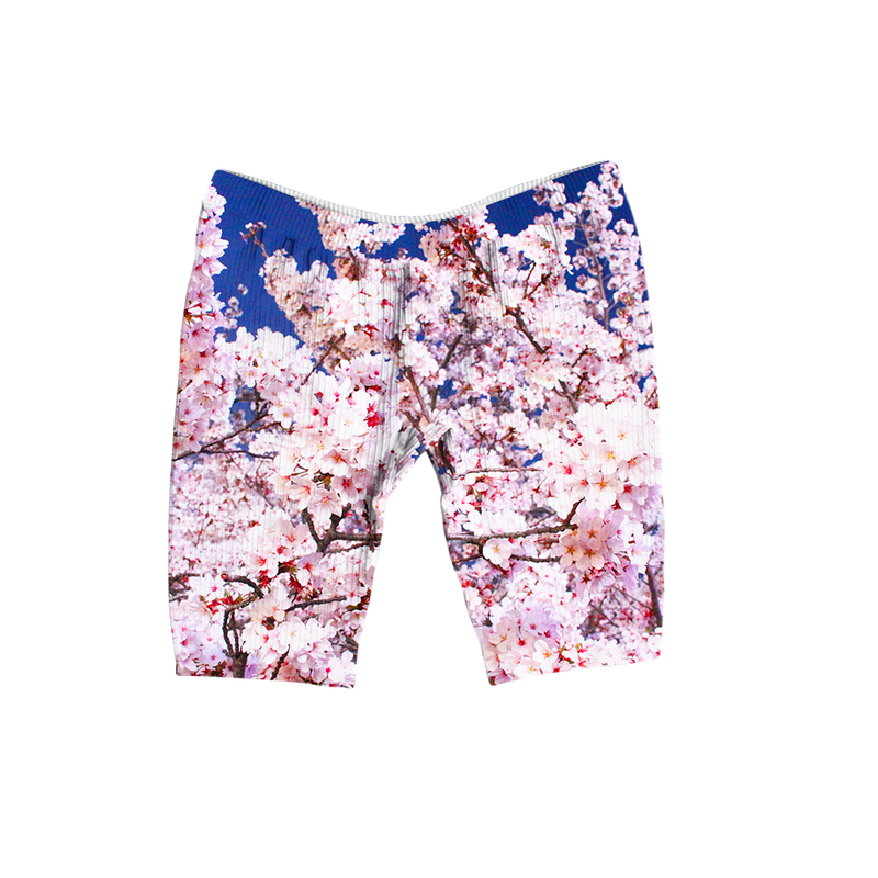 Sakura Blossom Women's Ribbed Shorts