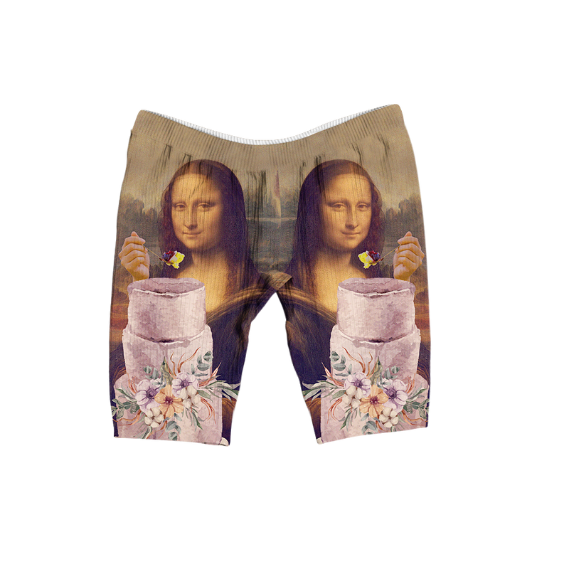 Mona Lisa Cake Women's Ribbed Shorts