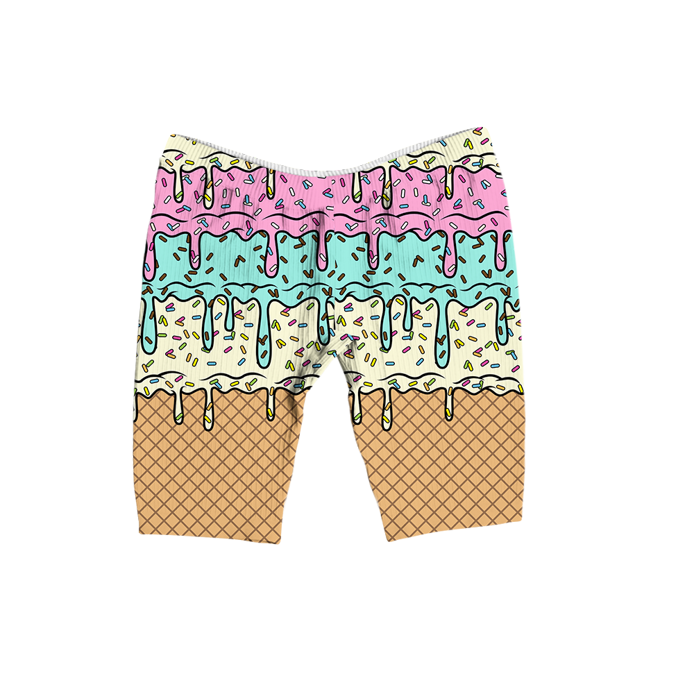 Ice Cream Drip Women's Ribbed Shorts